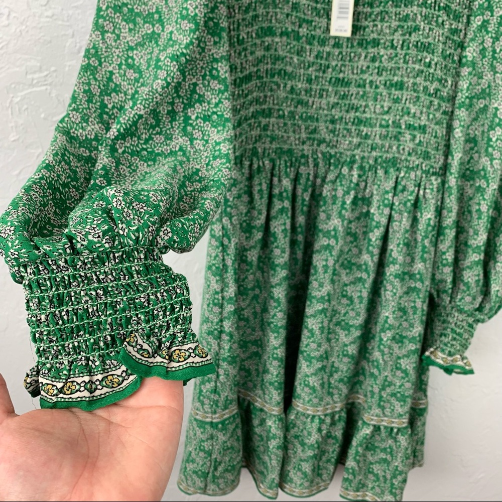 NWT Max Studio Floral Long Sleeve Smocked Dress XS - Picture 5 of 10
